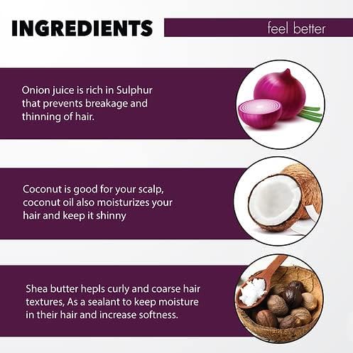 Red Onion Coconut Hair Conditioner | Reduces Hair Fall | Sulphate & Paraben Free for Dry, Frizzy Hair