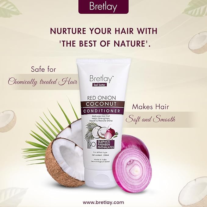 Anti-Dandruff Shampoo & Red Onion Coconut Conditioner Combo for Smooth, Straight Hair